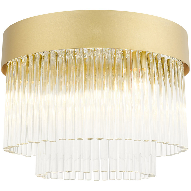 Livex Lighting Norwich Collection 4 Lt Soft Gold Flush Mount  in Soft Gold 49827-33