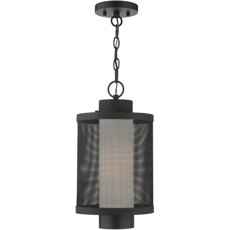 Livex Lighting Nottingham Collection 1 Lt Textured Black Pendant  in Textured Black 20687-14