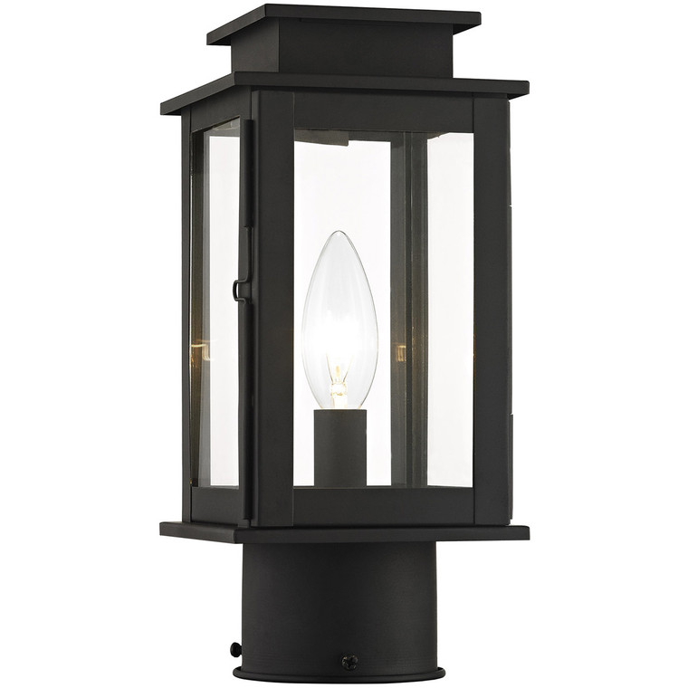 Livex Lighting Princeton Collection 1 Light Black Outdoor Post Lantern in Black 20201-04