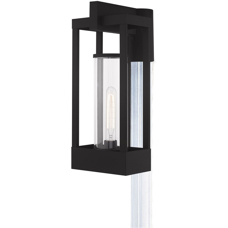 Livex Lighting Delancey Collection 1 Lt Black Outdoor Post Top Lantern in Black 20996-04