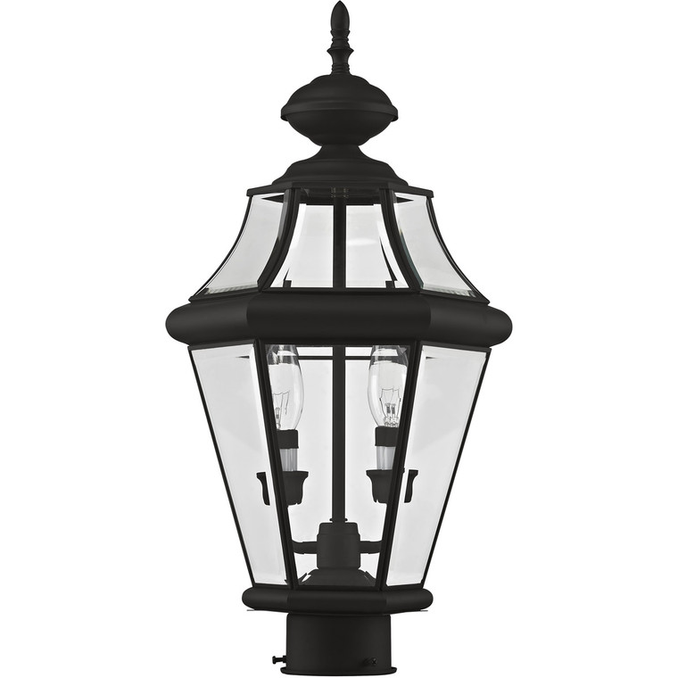Livex Lighting Georgetown Collection 2 Light Black Outdoor Post Lantern in Black 2264-04