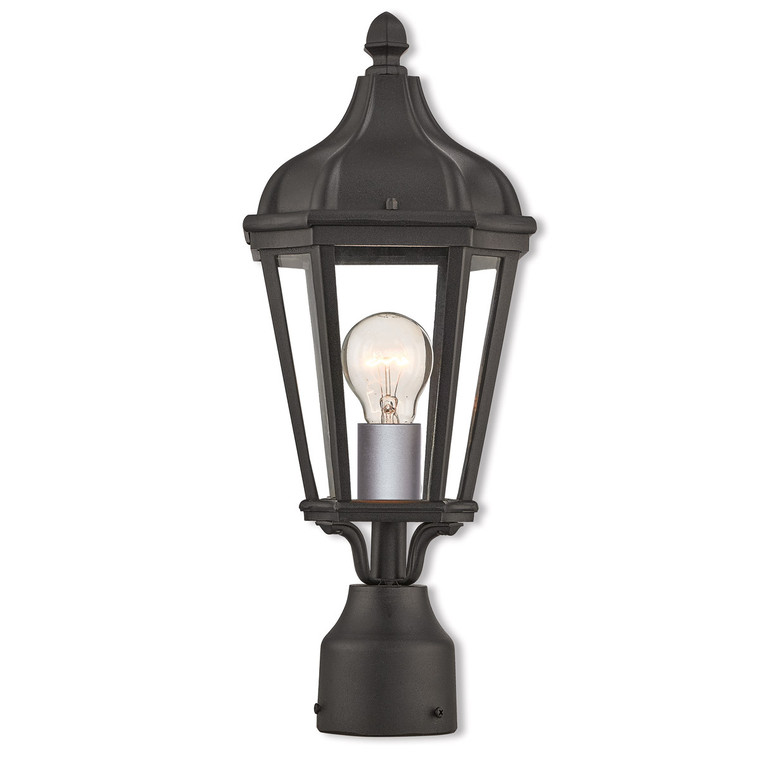 Livex Lighting Morgan Collection 1 Lt TBK Outdoor Post Top Lantern in Textured Black 76184-14