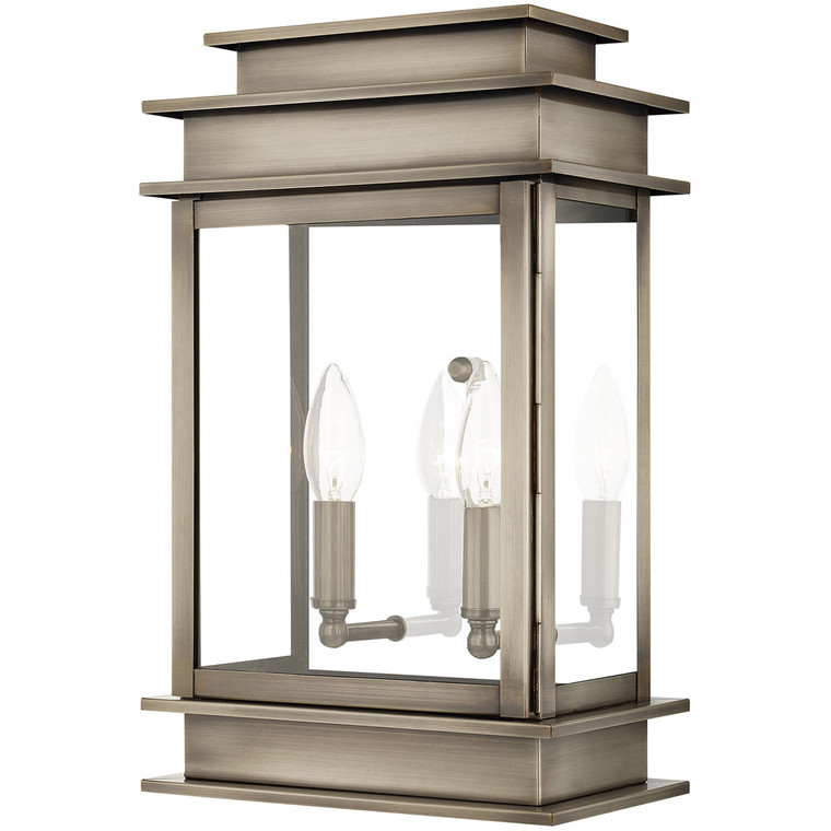 Livex Lighting Princeton Collection 2 Light VPW Outdoor Wall Lantern in Vintage Pewter 2016-29