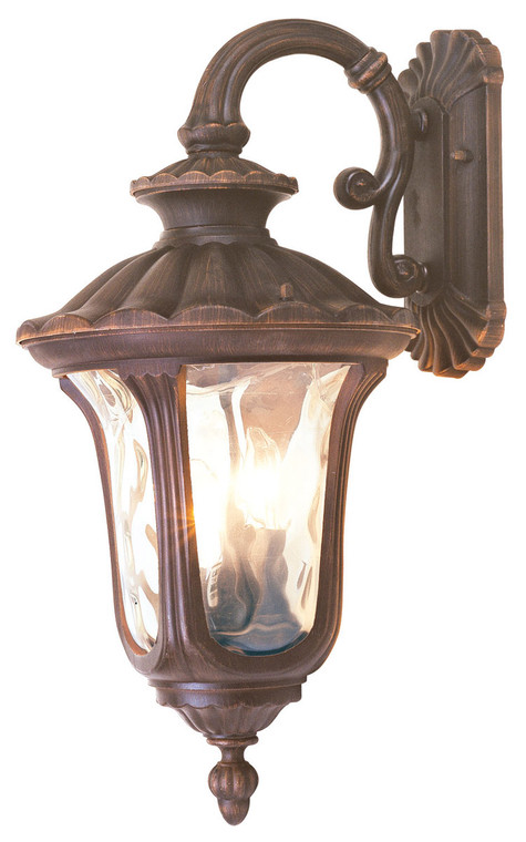 Livex Lighting Oxford Collection 3 Light IB Outdoor Wall Lantern in Imperial Bronze 7657-58