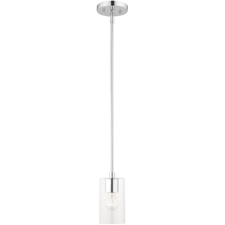 Livex Lighting Zurich Collection 1 Lt Polished Chrome Pendant in Polished Chrome 45477-05