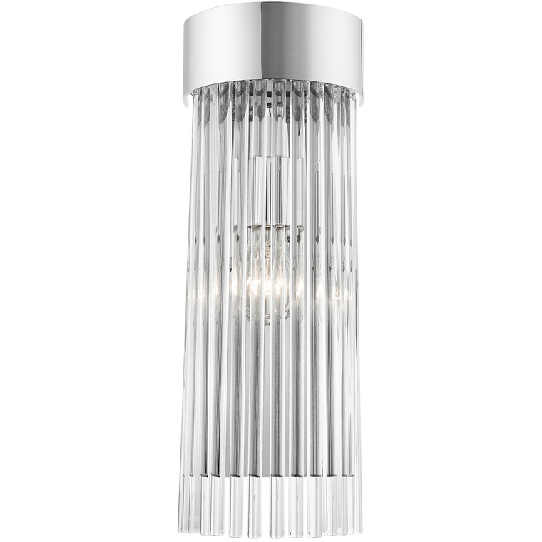 Livex Lighting Norwich Collection 1 Lt Polished Chrome Wall Sconce in Polished Chrome  15711-05