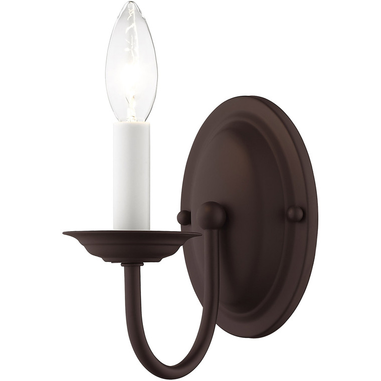 Livex Lighting Home Basics Collection 1 Light Bronze Wall Sconce in Bronze 4151-07