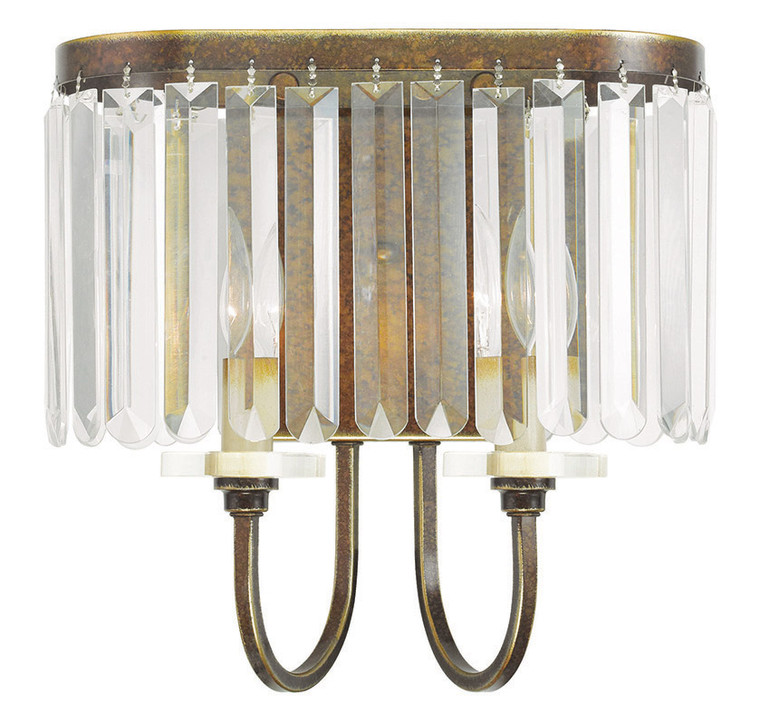 Livex Lighting Ashton Collection 2 Light Palacial Bronze Wall Sconce in Hand Painted Palacial Bronze 50542-64