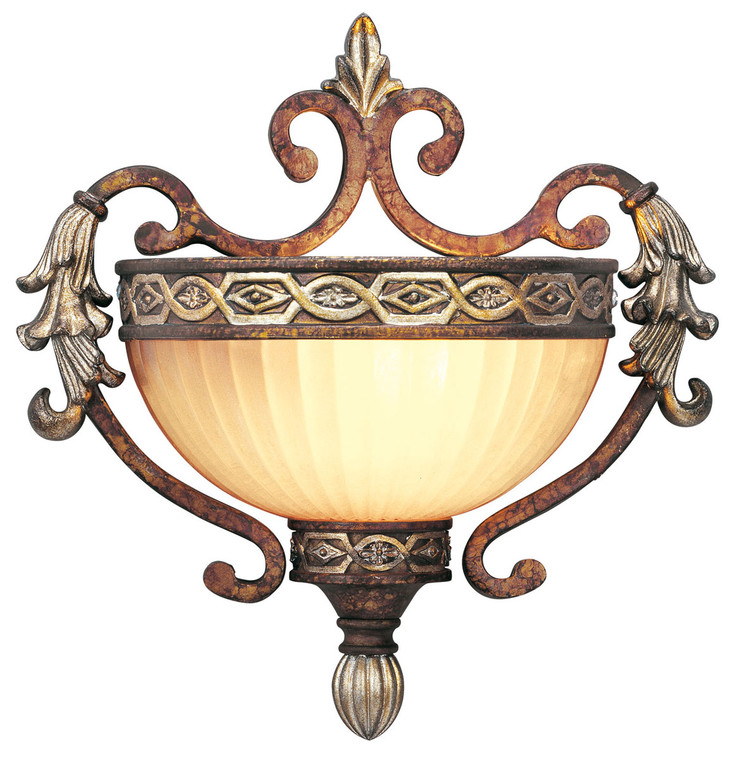 Livex Lighting Seville Collection 1 Light PBZ Wall Sconce in Palacial Bronze with Gilded Accents 8540-64