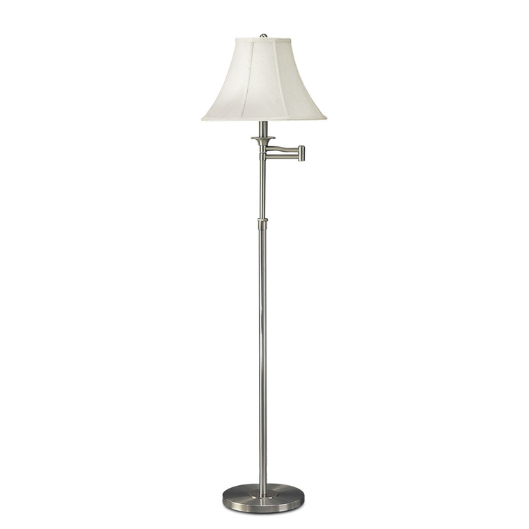 Lite Master Chelsea Adjustable Swing Arm Floor Lamp Nickel on Solid Brass F5622NK-SL