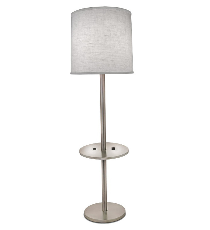 Stiffel Tray Table Floor Lamp  in Satin Nickel/Opal Acrylic TRFL-A1005-SN