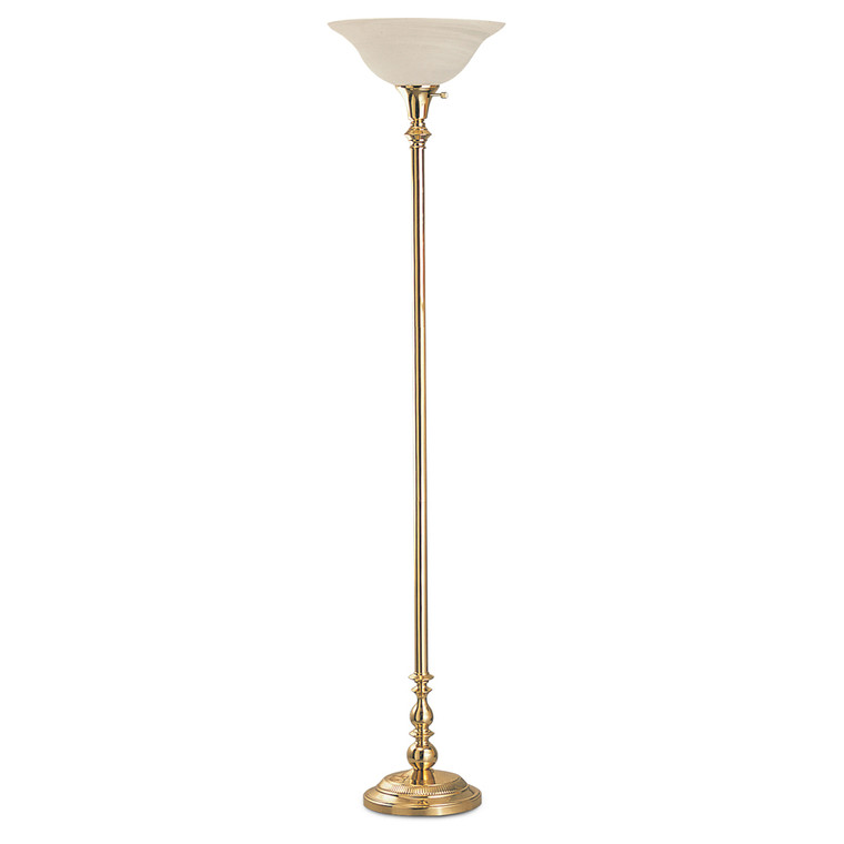 Lite Master Crofton Torchiere Floor Lamp in Polished Solid Brass Finish F755PB-104