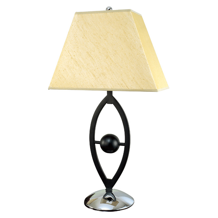 Lite Master Dillon Table Lamp in Chrome and Black Finish T1762BK-SL
