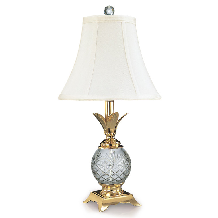 Lite Master Edmonton Table Lamp in Polished Solid Brass with Crystal T4925PB-SL