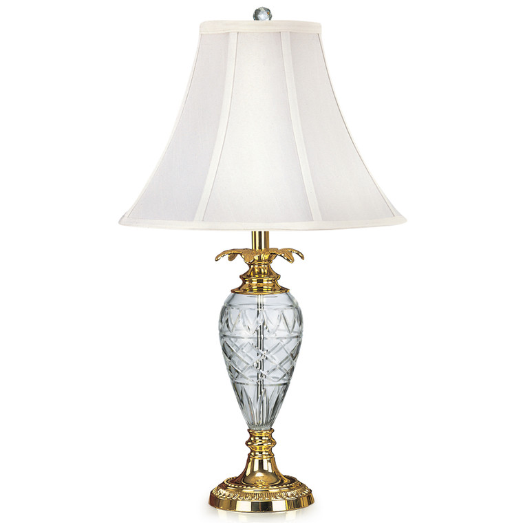 Lite Master Wentworth Table Lamp in Polished Solid Brass with Crystal T4937PB-SL