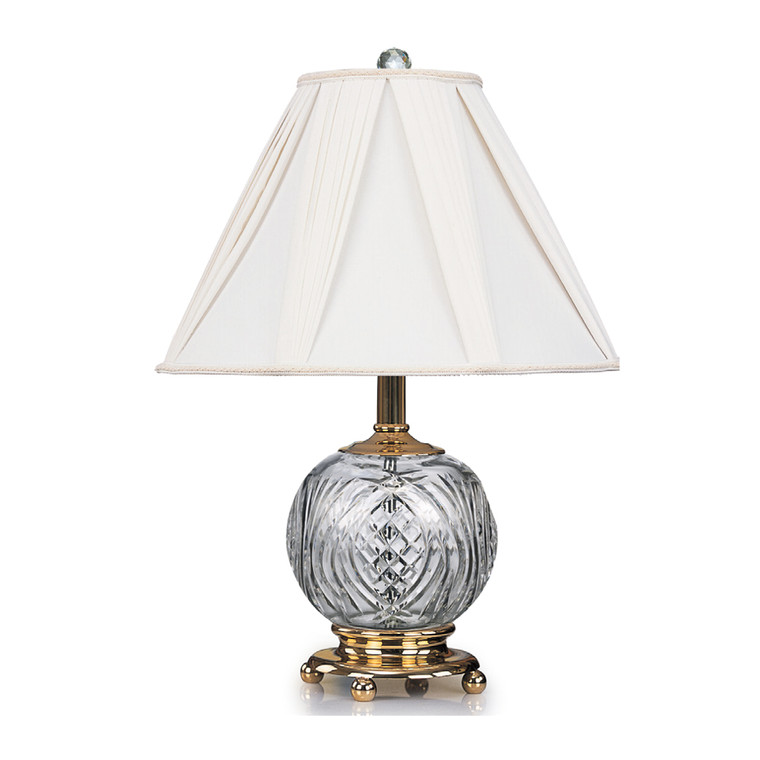 Lite Master Barrett Table Lamp in Polished Solid Brass with Crystal T4980PB-SR