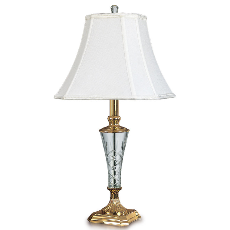 Lite Master Arianna Table Lamp in Polished Solid Brass with 24% Lead Crystal T5017PB-SR