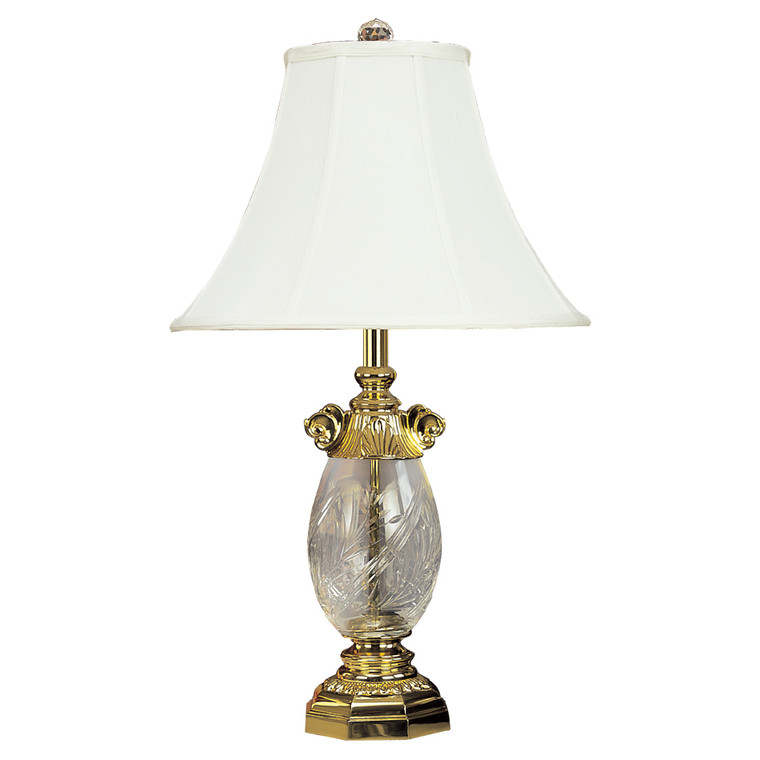 Lite Master Marianna Table Lamp in Polished Solid Brass with 24% Lead Crystal T5029PB-SL