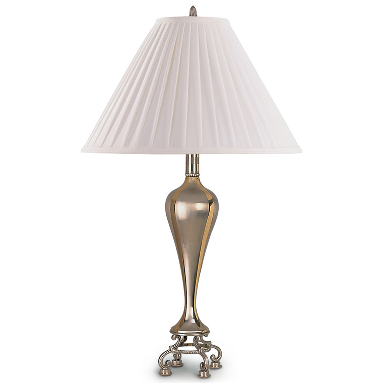 Lite Master Clarissa Table Lamp in Polished Brass and Nickel on Solid Brass T6414NP-SR