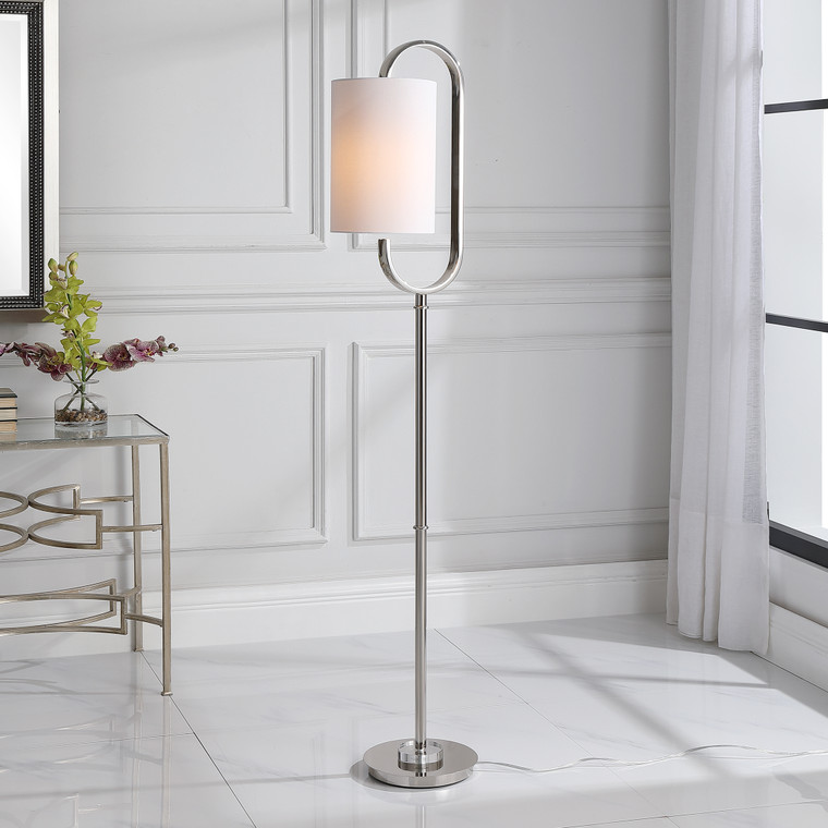 Lily Lifestyle Floor Lamp Arc Style Base In Antique Brushed Brass W26071-1
