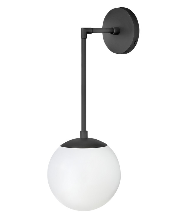 Hinkley Lighting Warby Single Light Sconce Black with White glass 3742BK-WH