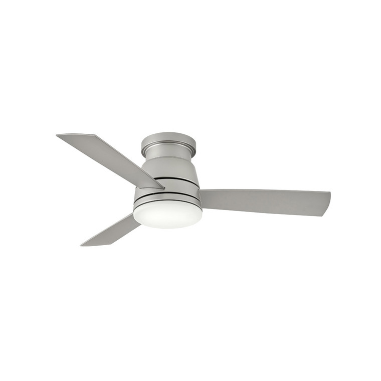 Hinkley Trey 44" LED Ceiling Fan Indoor/Outdoor Brushed Nickel with Wall Control and Light Kit 902744FBN-LWD