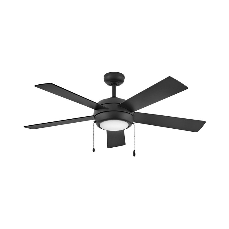 Hinkley Croft 52" LED Ceiling Fan Indoor Matte Black with Pull Chain and Light Kit 904052FMB-LIA