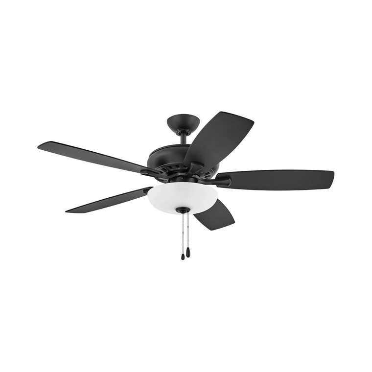 Hinkley Highland 52" LED Ceiling Fan Indoor Matte Black with Pull Chain and Light Kit 904152FMB-LIA