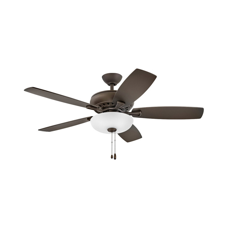 Hinkley Highland 52" LED Ceiling Fan Indoor Metallic Matte Bronze with Pull Chain and Light Kit 904152FMM-LIA