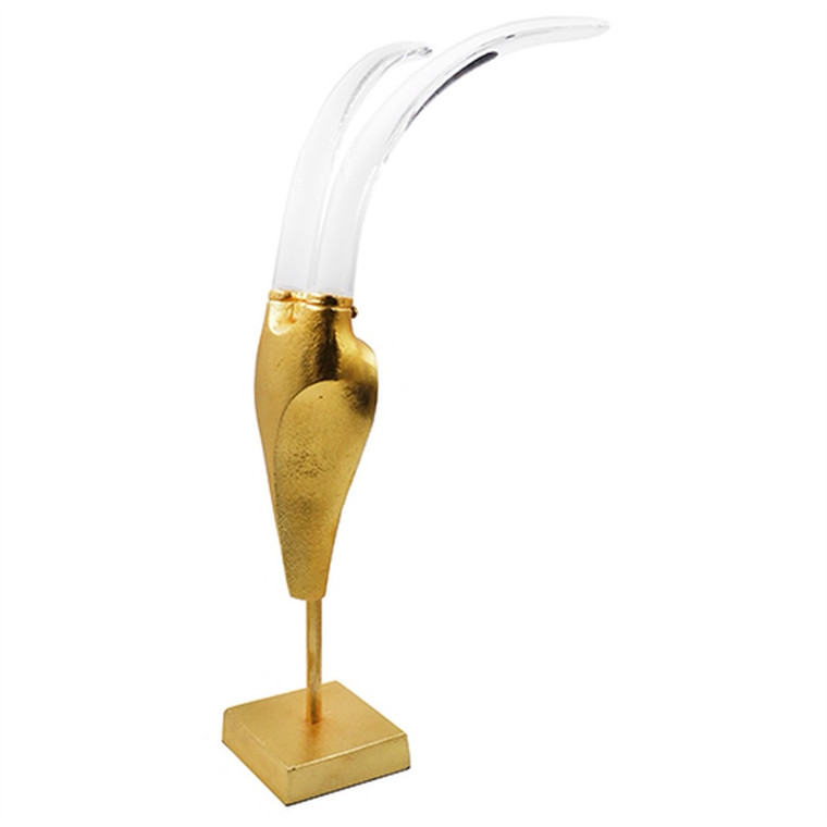 Worlds Away Derby Antelope Head Sculpture with Acrylic Horns in Gold Leaf DERBY G