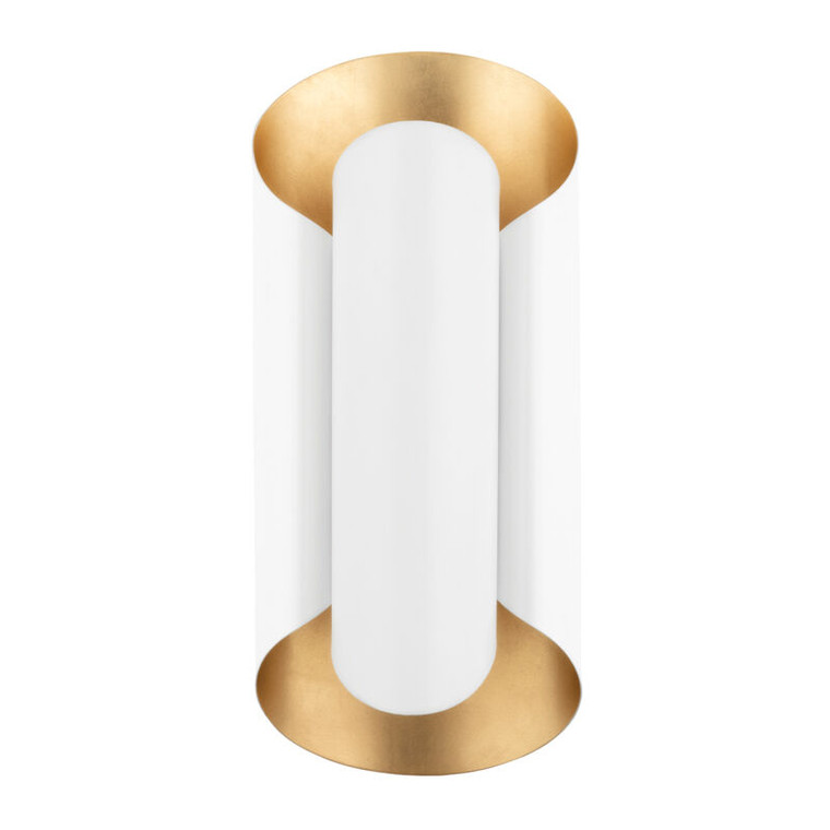 Hudson Valley Lighting Banks Wall Sconce in Gold Leaf/white 8500-GL/WH