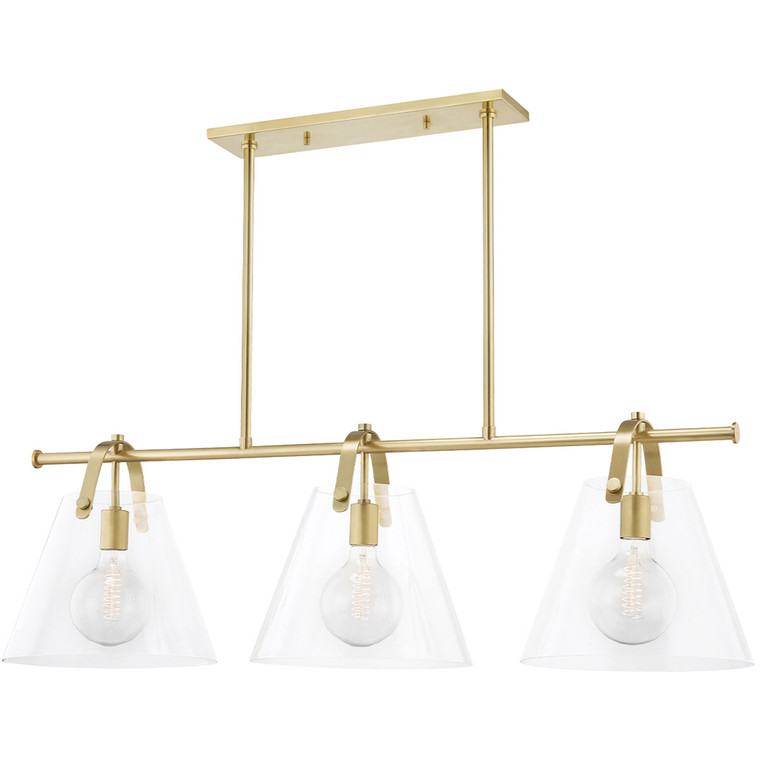 Mitzi 3 Light Linear in Aged Brass H162903-AGB