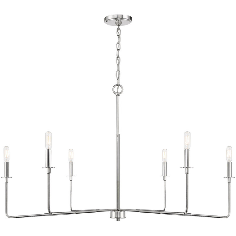 Savoy House Salerno 6 Light  Polished Nickel Chandelier in 
Polished Nickel 1-2221-6-109