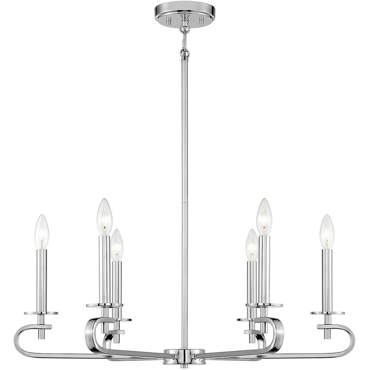 Savoy House Torino 6 Light 
Polished Nickel Chandelier in 
Polished Nickel 1-2450-6-109