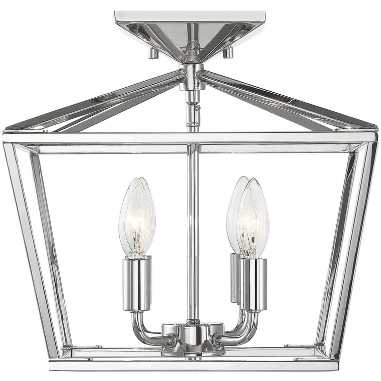 Savoy House Townsend 4 Light Polished Nickel Semi-Flush Mount in Polished Nickel 6-328-4-109