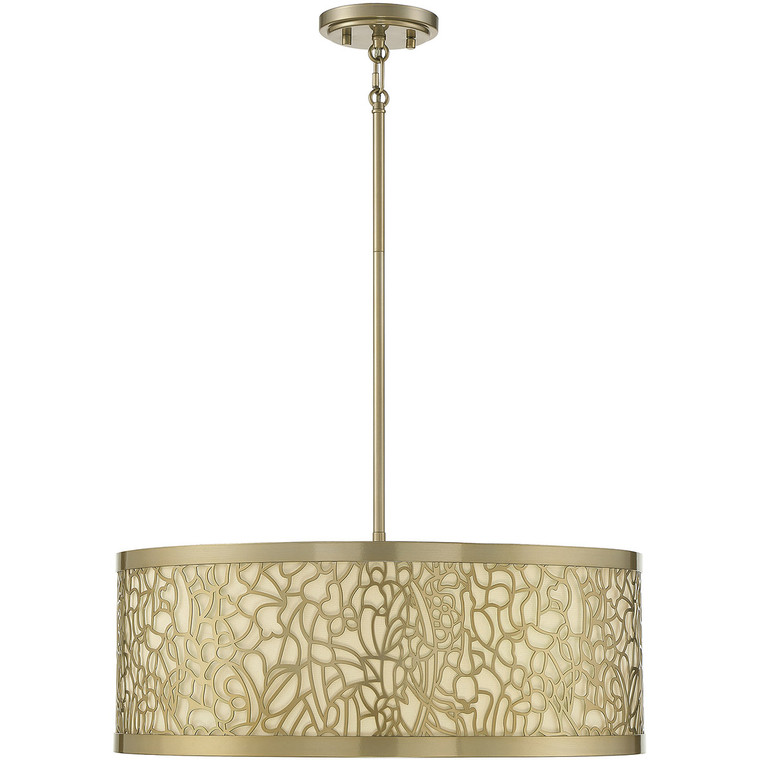 Savoy House New Haven 4 Light  New Burnished Brass Pendant in  New Burnished Brass 1-7500-4-171