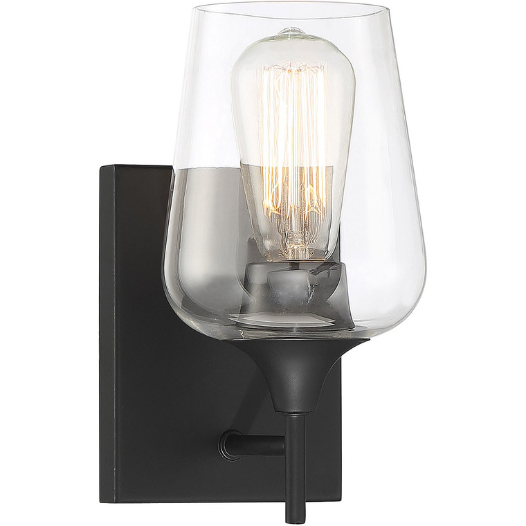 Savoy House Octave 1 Light Wall Sconce in Black 9-4030-1-BK