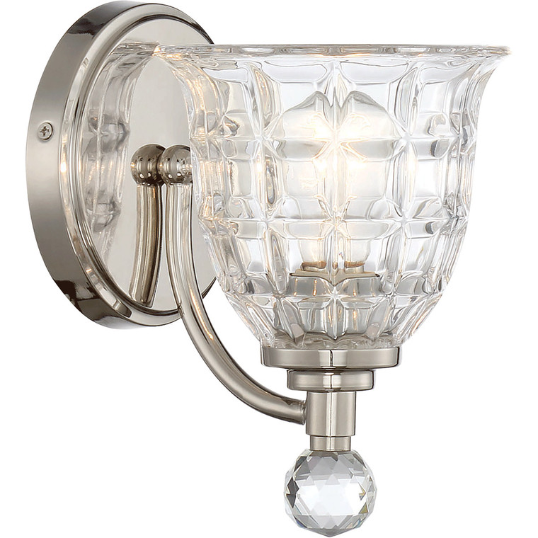 Savoy House Birone 1 Light Sconce in Polished Nickel 9-880-1-109