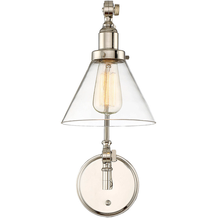Savoy House Drake 1 Light Adjustable Sconce in Polished Nickel 9-9131CP-1-109