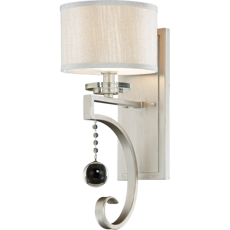 Savoy House Rosendal 1 Light Sconce in Silver Sparkle 9-256-1-307