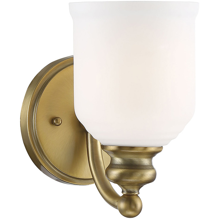 Savoy House Melrose 1 Light Sconce in Warm Brass 9-6836-1-322