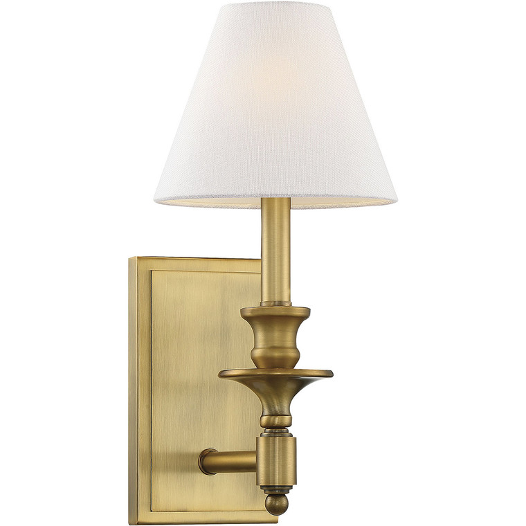 Savoy House Washburn 1 Light Sconce in Warm Brass 9-0700-1-322
