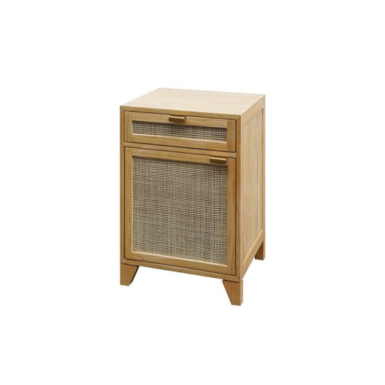 Worlds Away Nell Side Table with Cane Door Front in Pine NELL PN