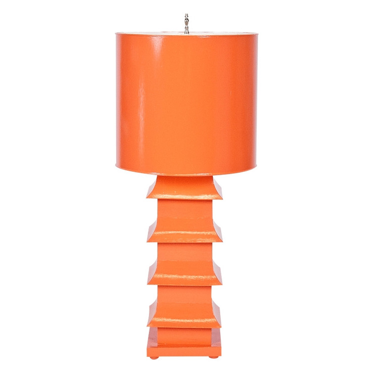 Worlds Away Pagoda Orange Lamp LMPHL-OR