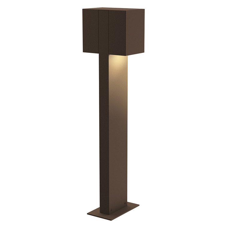 Sonneman Lighting Box 22" LED Double Bollard in Textured Bronze 7346.72-WL