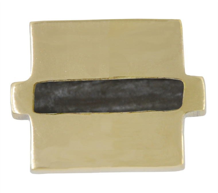 Worlds Away Shala Small Brass Square Hardware Handle with Inset Resin in Charcoal SHALA SCHAR
