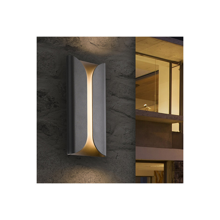 Sonneman Lighting Folds Tall LED Sconce in Textured Gray 2711.74-WL