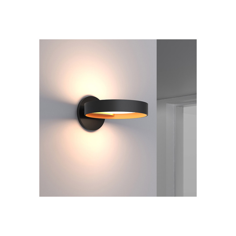 Sonneman Lighting Light Guide Ring Double LED Sconce in Satin Black 2651.25A
