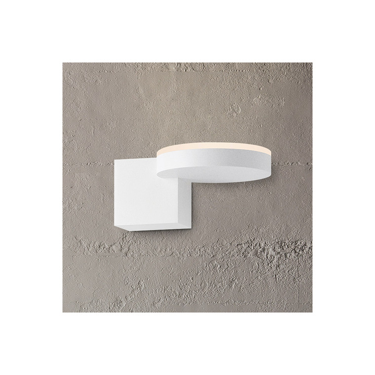 Sonneman Lighting Disc-Cube LED Sconce in Textured White 2360.98