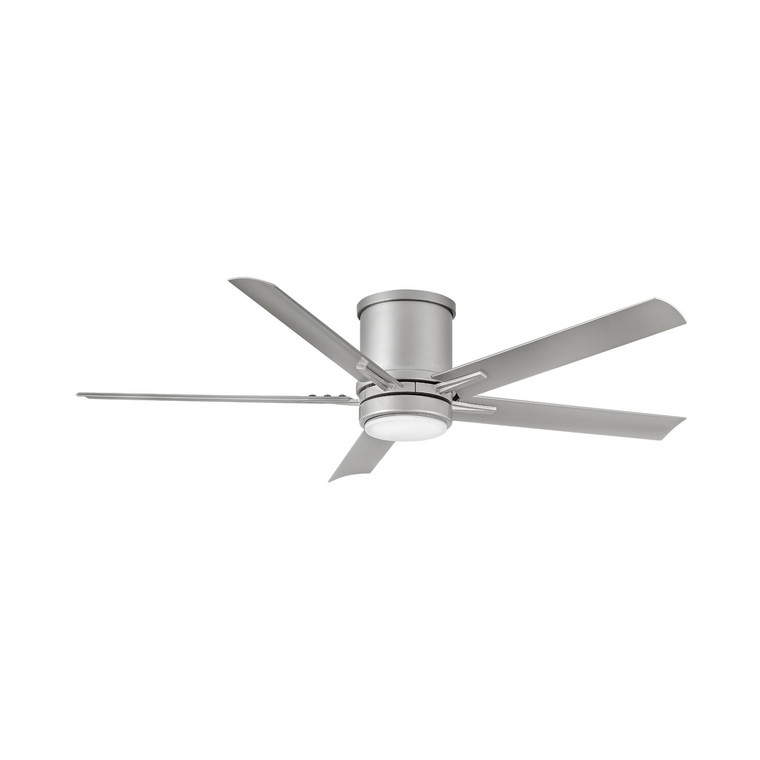 Hinkley Vail Flush 52" LED Ceiling Fan Indoor/Outdoor Brushed Nickel with HIRO Control and Light Kit 902552FBN-LWD
